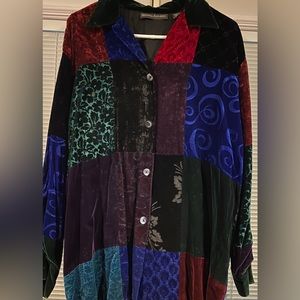 EUC vintage Banana Republic button down velvet tunic SZ M